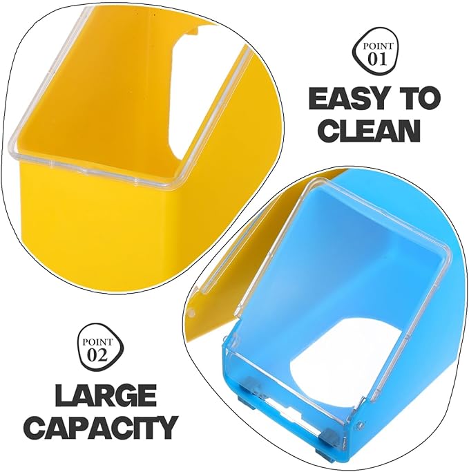 Alasum 2-Pack Hanging Pigeon Feeder 5.51×3.34×3.14In Thickened Plastic No-Waste Food Container for Cage Birds – Easy-Clean Slot Basin for Doves, Quail, Cockatiel