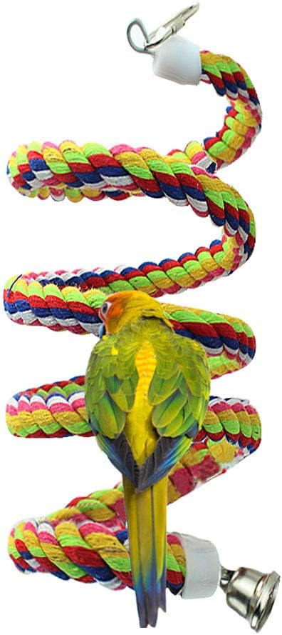 2pcs 63in Bird Perch Rope Bungee Bird Toy Pure Natural Parrot Cage Parrot Chewing Toy