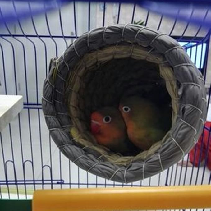 YJJKJ Pet Products Bird Nest Handwoven Straw House for Parakeets Cockatiels Parrot Budgie Or Small Pet (XL, Dark Green)
