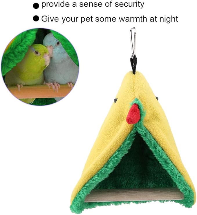 Bird Hammock Bird hut for cage Warm Bird Bed Triangle Plush Hammock Cage Hanging Bird Tent 4.7inch*7.1inch Bird Bed for cage for Birds Parrots Nests