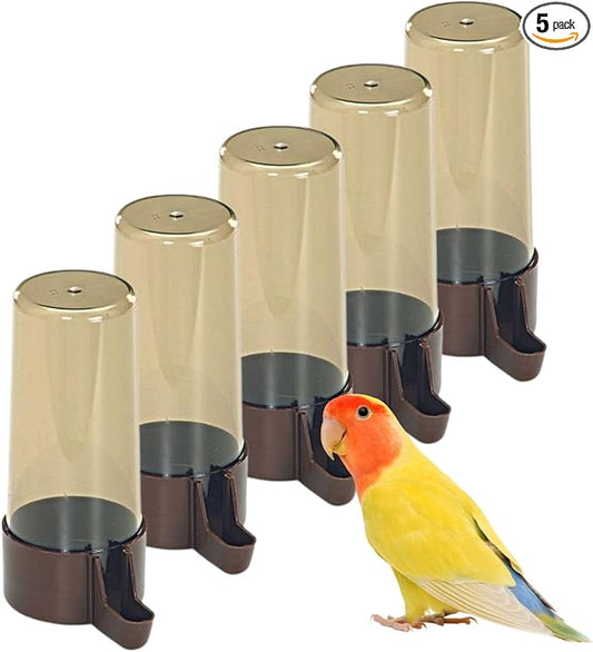 2GR Bird Accessories - 5pcs of Automatic Feeder, Bird Food Dispenser for Cage Bird, and Bird Seed Container – Perfect for Budgie Food, Parakeet Bird Food, Canary Food, and Parrot Food Storage