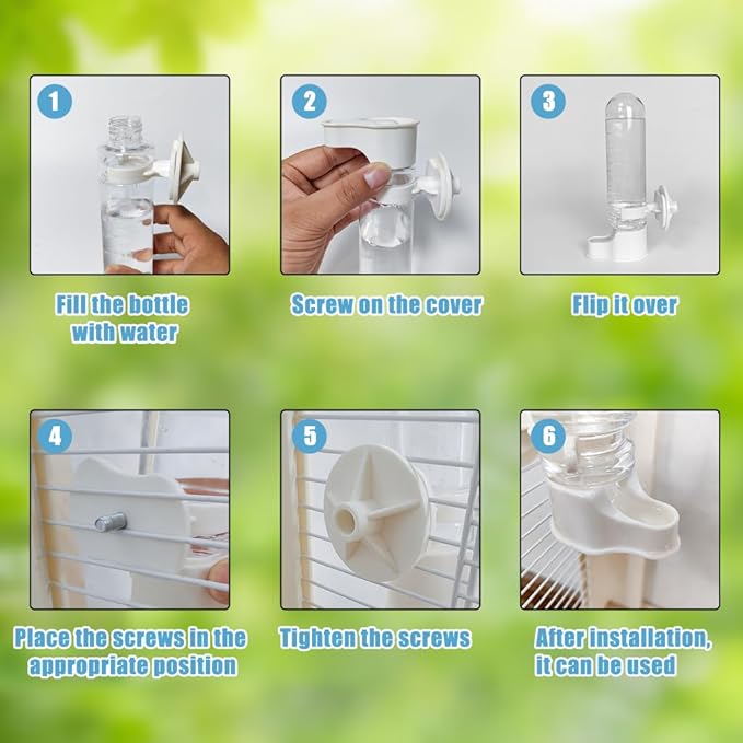 Automatic Pet Bird Water Feeder, Bird Water Dispenser for Cage, Bird Cage Suspended Automatic Water Dispenser, Bird Feeders for Parakeet Budgie Cockatiel Lovebirds Canary Finch (150ml)