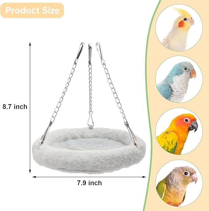 Wontee Bird Nest Bed Parrot Hanging Hammock Swing for Budgies Parakeets Lovebirds Caique Senegal Cockatiels Conures (M)