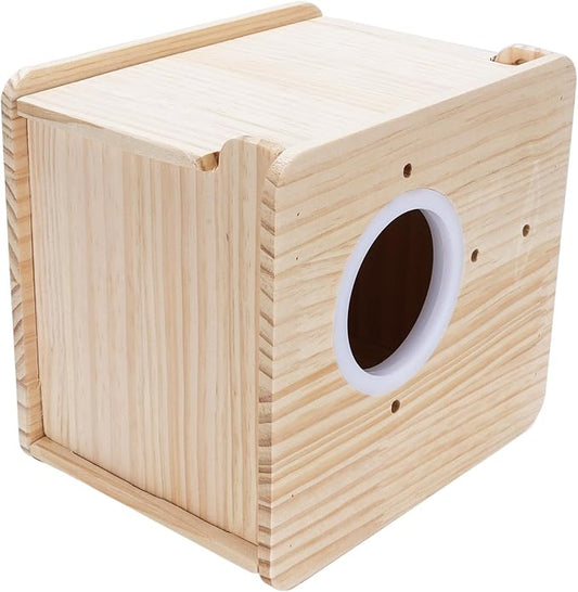 Parakeet Nesting Box, Wooden Insulated Parrots Mating Box for Lovebirds, Cockatiel, Conure, Cockatoo, Budgie