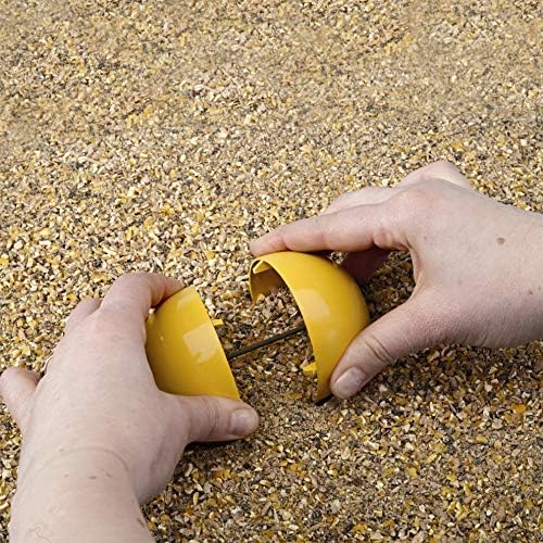 Lixit® Chicken Feeder Treat Ball Toy - Chicken Coop Peck Toy - Chick Slow Feeder and Enrichment Ball (Yellow, 6 Pack)