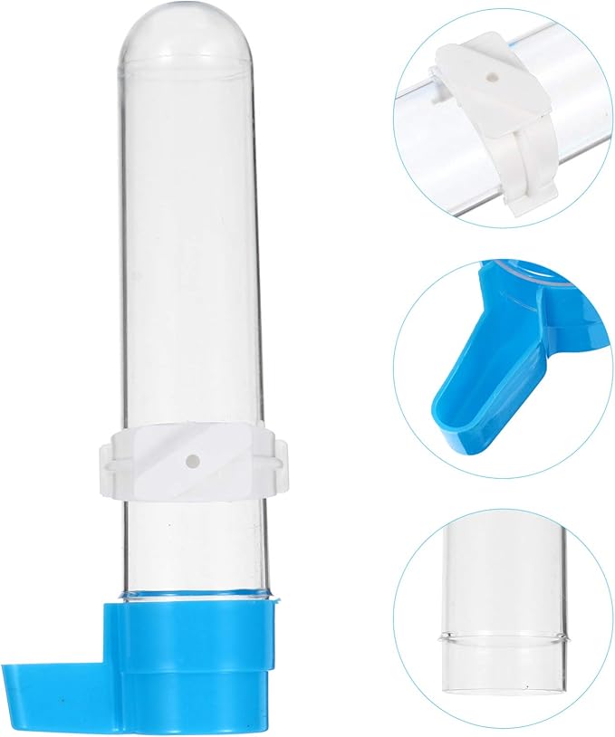 TEHAUX Pet Bird Drinking Feeder, Parrot Automatic Plastic Water Bottle Household Water Dispenser Hanging Water Bottles for Canaries, Parrots, Larks, Yellow Birds and Other Small Birds, 5pcs 120ml