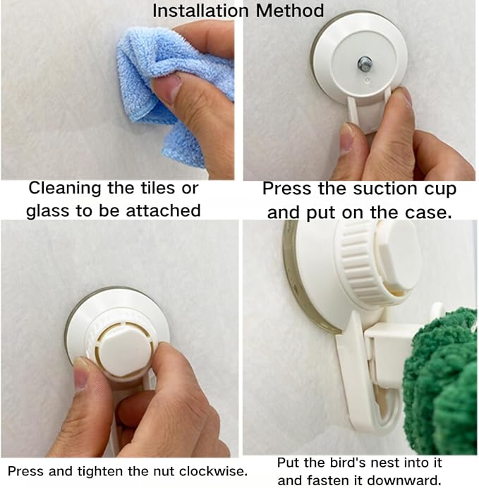 2 in 1 Bird Nest with Removable Suction Cup, Vehicle-Mounted Bird Nest for Travel, Bird Plush Nest for Birdcage, Coral Velvet Warm Nest for Parrot Budgie Lovebird Conure Quaker (Large,Green)