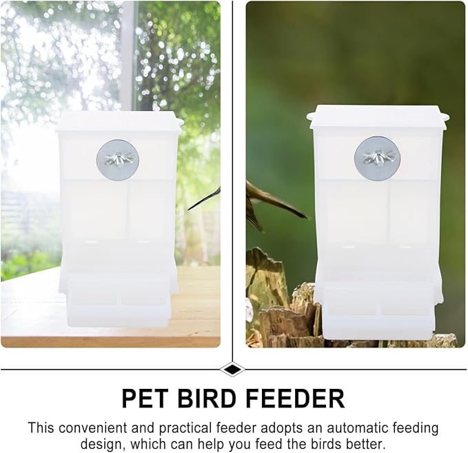 IMIKEYA 2pcs Automatic No Mess Bird Feeder for Cage - Easy Clean Parakeet Container - Ideal for Parrots Cockatiels and Finches Bird Feeding