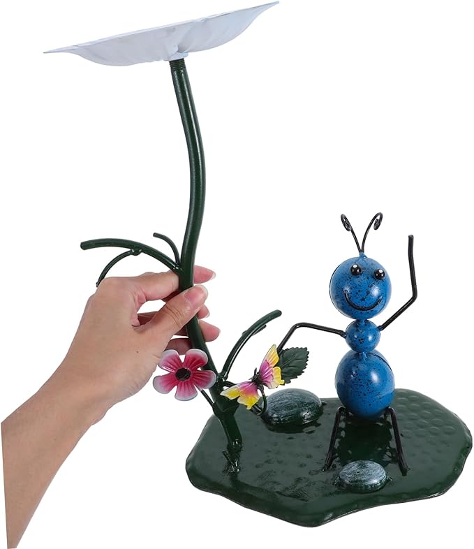 2 Pcs Mini Bird Feeder Garden Decor Metal Outdoor Art for Balconies and Yards Ant Design for Attracting Birds and Enhancing Outdoor Spaces