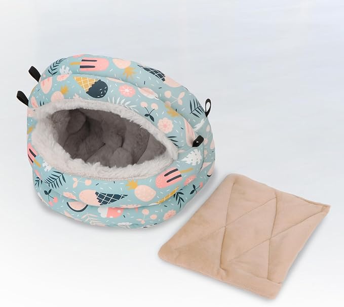 Bird Nest House Winter Warm Bird Bed Hanging Hammock Snuggle Hut for Parakeets Budgies Cockatiels Conures Quaker Parrot (Medium, Blue)
