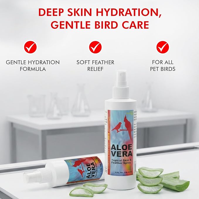 Morning Bird Aloe Vera Spray 4 Fl Oz – Natural Topical Spray for All Birds – Soothes Dry Skin & Supports Healthy Skin – Easy-to-Use Spray Bottle for Gentle Hydration & Skin Relief