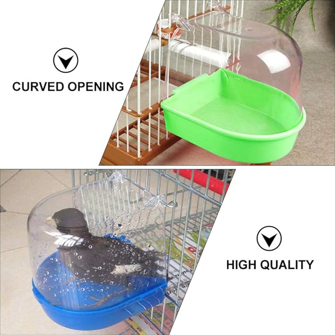 GANAZONO Bird Bathtub Hanging Bath Box for Small Pet Birds Parakeets Lovebirds Cage Accessory Bird Bath Deep Bowl for Health and Cooling