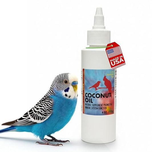 Morning Bird Coconut Oil for Birds 4 oz – Cold Pressed, Organic - Supports Immunity & Digestion – Boosts Energy & Feather Health – Easy to Mix – Safe for All Bird Life Stages