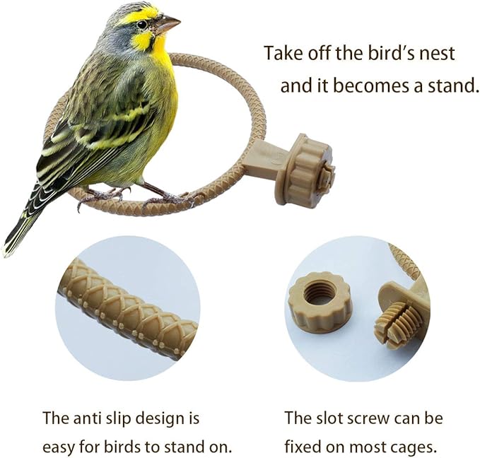 FOIBURELY Bird Breeding Nest Canary Finch Parrot Weave Hemp Rope Nest（4.4inches）