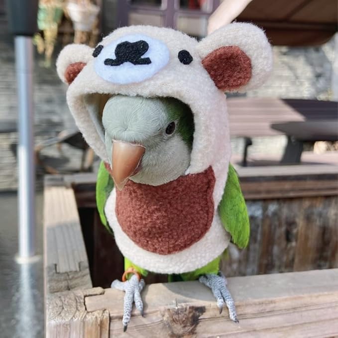 Bird Costume Bird Diaper Flight Suit Bird Bear Shape Bird Clothes Cosplay Photo Prop for Parrots Lovebird Parakeet Cockatiel Small Animals Apparel (with Diaper,Cockatiel)