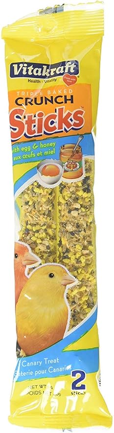 Vitakraft Triple Baked Crunch Sticks With Egg And Honey Canary Treat (3 Packs / 2 Treats Per Pack)