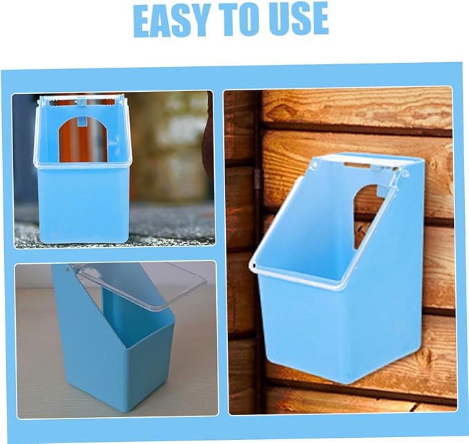 Milisten 4-Pack Hanging Pigeon Feeders Plastic Bird Food Dispenser for Pigeon Cage and Quail Feeder Easy to Install and Clean 5.51X3.54X3.14 Inch