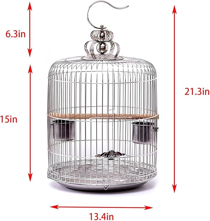 Aimery Bird Cage，Stainless Steel Birdcage，Small Bird cage，Bird Cages for Parrots，Travel Bird Cage，Bird Travel cage(V34G)