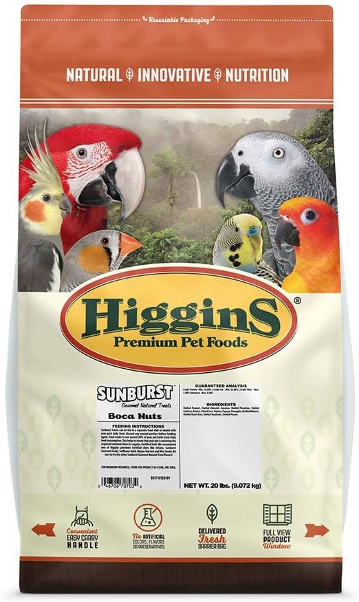 Higgins 466703 Higg Avian Boca Nuts No Shell Treat Bits For Birds, 20-Pound