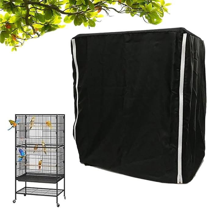 Parrot Cage Guard – Large Night Cover Shield, Sturdy Oxford Cloth, Noise Reduction Crate Blanket, Zipper Access Flap | Animal Cage Cover for, Small Bird, Parakeet, Macaw, Home Indoor Aviary