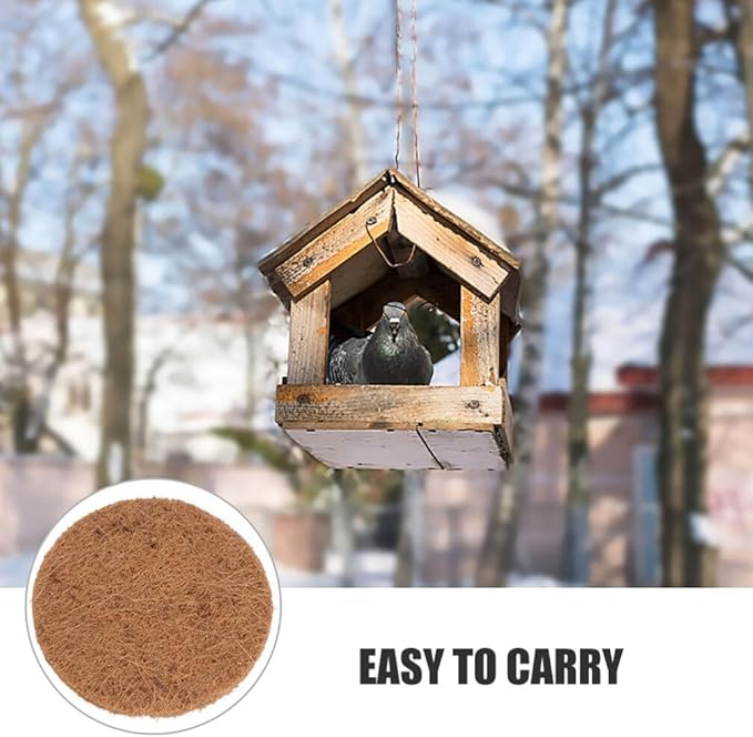 OUNONA Coconut Fiber Nesting Pads 10-Pack 5.90 Inch Round Bird Nest Mats Soft Natural Substrate for Pigeon Breeding and Pet Bird Nesting