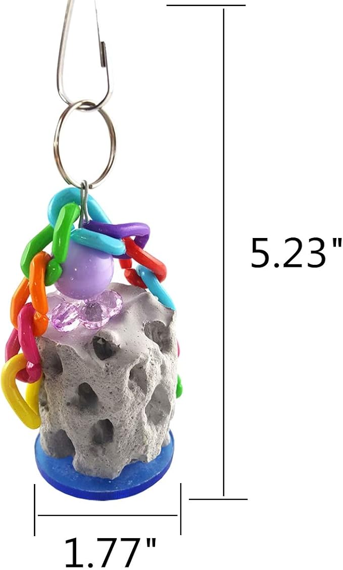 Wontee Bird Calcium Teeth Grinding Chew Treats Toy for Parrot Parakeet Cockatiel Conure Gerbil Rat Mouse Guinea Pig Chinchilla