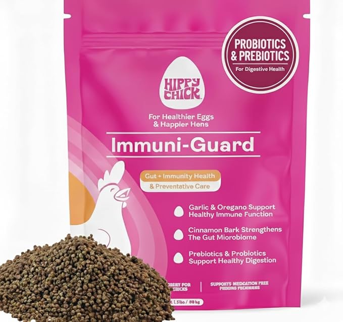 Chicken Probiotics & Vitamins – Immune Support and Stress Relief Supplement for Chicks and Adult Chickens – Digestive Health with Oregano & Garlic – Poultry Feed Additive – 1.5 lb