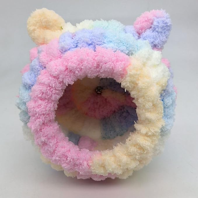 Bird Nest, Conure Breeding House Parrotlet Snuggle Hut Lovebird Bed for Conure, Lovebird, Canary, Finch, Cute Ear Design Bird Nest for Quaker Cockatiel (Colorful,S)
