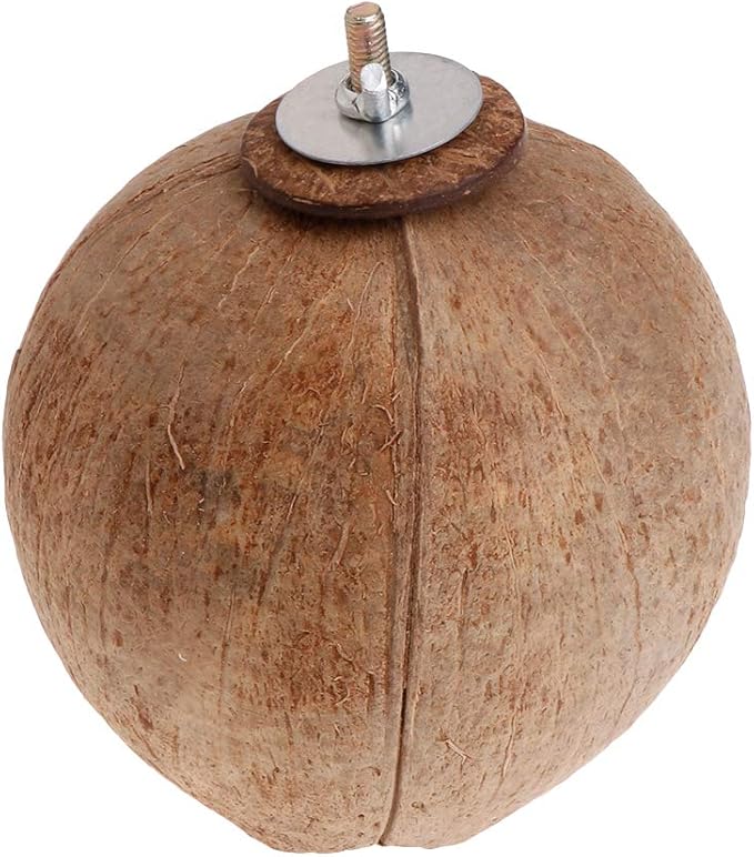 MOMU Parrot Nest Natural Coconut Shell House Cage Feeder Parakeet Birds Squirrel Hamster Toys Pet Breed Decoration Supplies Pendant