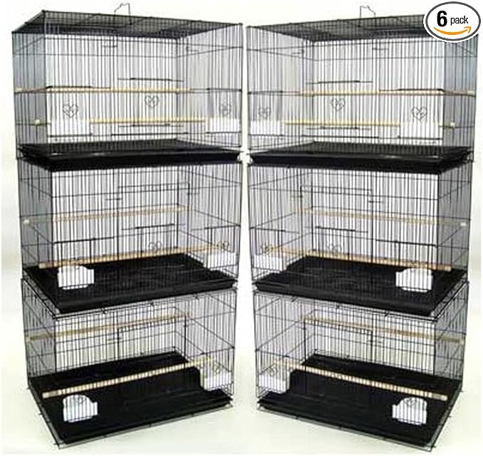 Lot of 6 Breeding Bird Carrier Cage for Parakeet Canary Finch Loverbird (Black)