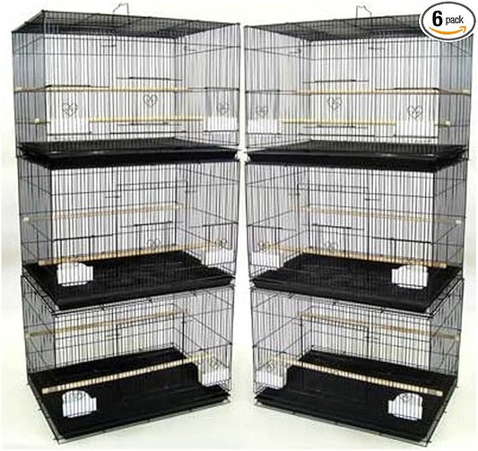 Lot of 6 Breeding Bird Carrier Cage for Parakeet Canary Finch Loverbird (Black)