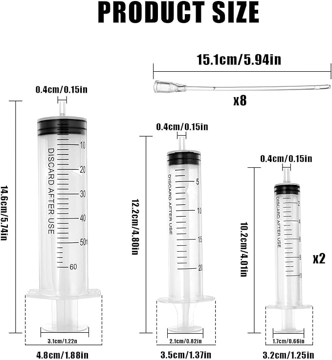 Baby Bird Feeding Syringe Set, Pet Parrot Milk Feeding Syringe with Tubes, Parrot Feeding Tubes Measuring Tools for Feeding Pets Scientific Industrial Labs… (10ml+10ml+20ml+60ml)