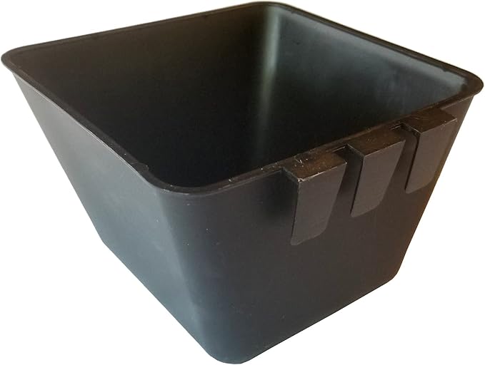 Cage Cups (12pk) Square Black 1.2 Quart / 38 fl oz Hanging Feed & Water Cage Cups