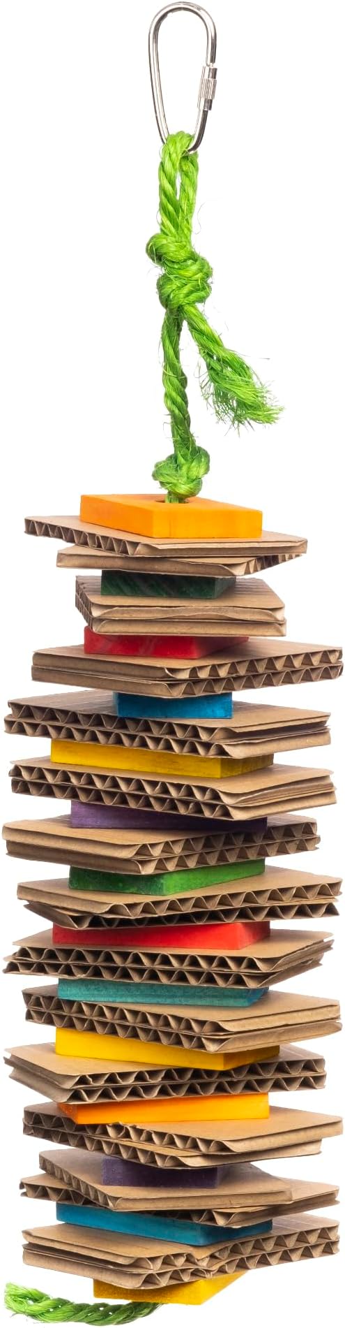 Prevue Pet Products Shredding Stack Playfuls Bird Toy - Accessories for Cockatiels, Parakeets, Canaries, Conures, and Small to Medium Birds, Hanging Cage Accessory for Shredding, Chewing, and Foraging