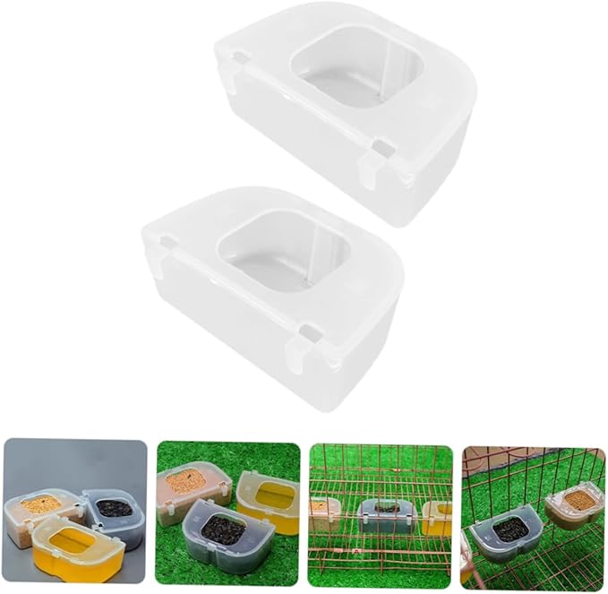 2Pcs Hanging Quail Feeder Transparent Pigeon Supplies with No Waste Design Easy to Clean Bird Cage Feeder for Quail and Pigeons for Bird Lovers