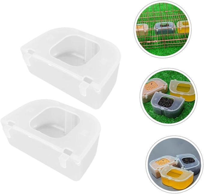 2Pcs Hanging Quail Feeder Transparent Pigeon Supplies with No Waste Design Easy to Clean Bird Cage Feeder for Quail and Pigeons for Bird Lovers