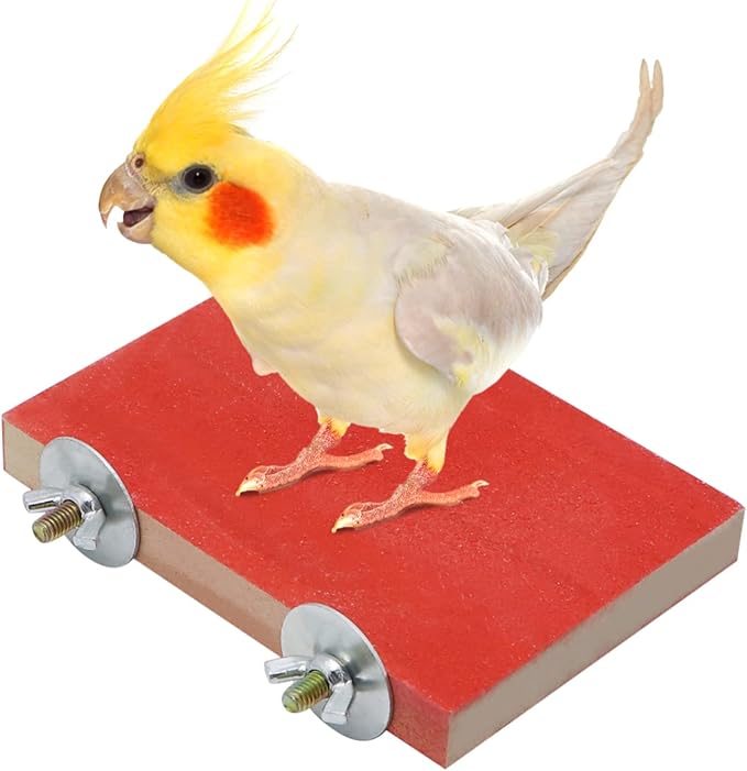 Bird Parrot Perch Stand Platform Natural Wooden Coarse Sand Grinding Claw Stand Suitable for Parrot Parakeet Cockatiel Budgie Conures Lovebird Finch