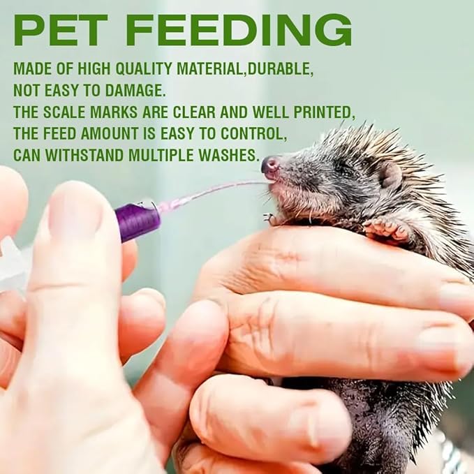 Baby Bird Feeding Syringe Set, Feeding Tubes and Spoon Parrot Small Pet Manual Feeder Measuring Tools， Milk Water,Liquid Food,Reusable (10ml+20ml+60ml)
