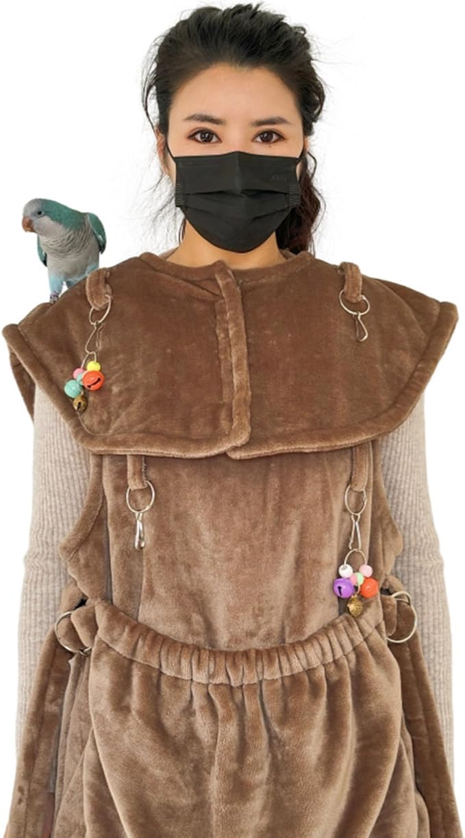 Parrots Anti-Scratch Shoulder Protector for Bird Anklet&Toy Cockatiels Finches Multi-Functional Pet Shoulder Pad Diaper Shoulder Cover for Birds for Poop
