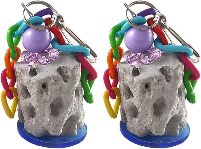 Wontee Bird Calcium Teeth Grinding Chew Treats Toy for Parrot Parakeet Cockatiel Conure Gerbil Rat Mouse Guinea Pig Chinchilla
