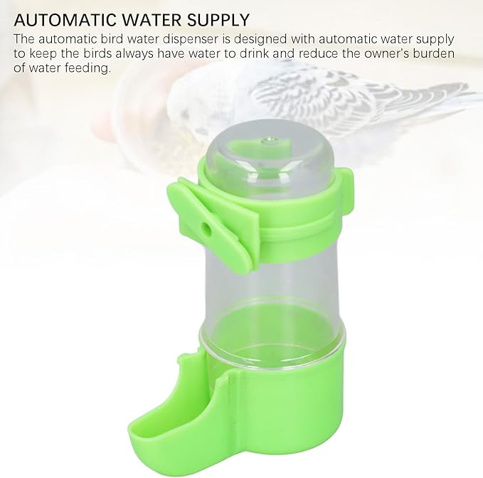 Pet Bird Hanging Water Feeder, 6Pcs EcoFriendly Automatic Bird Cage Water Feeder for Finches (100ml)