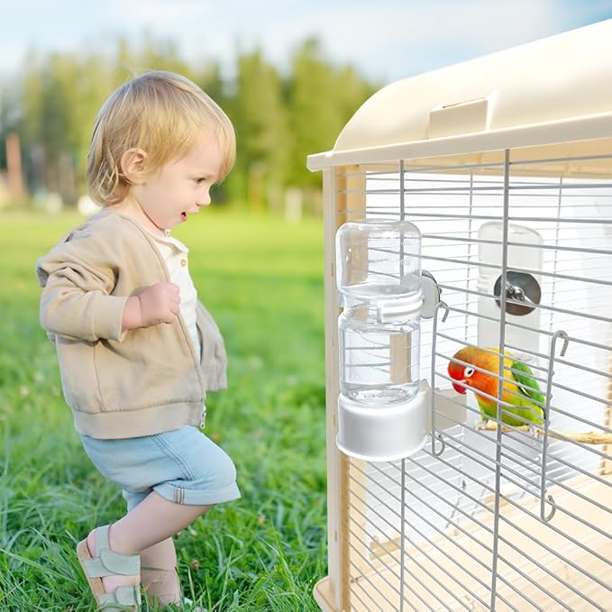 2 Pcs Automatic Pet Bird Water Feeder, Water Dispenser for Cage, Bird Cage Suspended Automatic Water Dispenser, Parrot Feeders for Parakeet Budgie Cockatiel Lovebirds Canary Finch