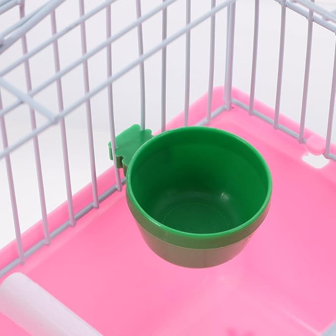 BESPORTBLE Portable Bird Carrier Travel Cage with Perch Food Box Water Dispenser Lightweight Small Bird Cage for Parrots and Lovebirds 9.29X6.57X6.29In