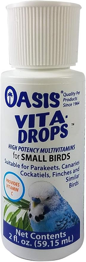 Vitakraft Bird Egg Food 1.1lb and Oasis Vita Drops 2oz Multivitamin for Parrots, Parakeets, Cockatiels, Canaries, Finches, Budgies, Small Parrots