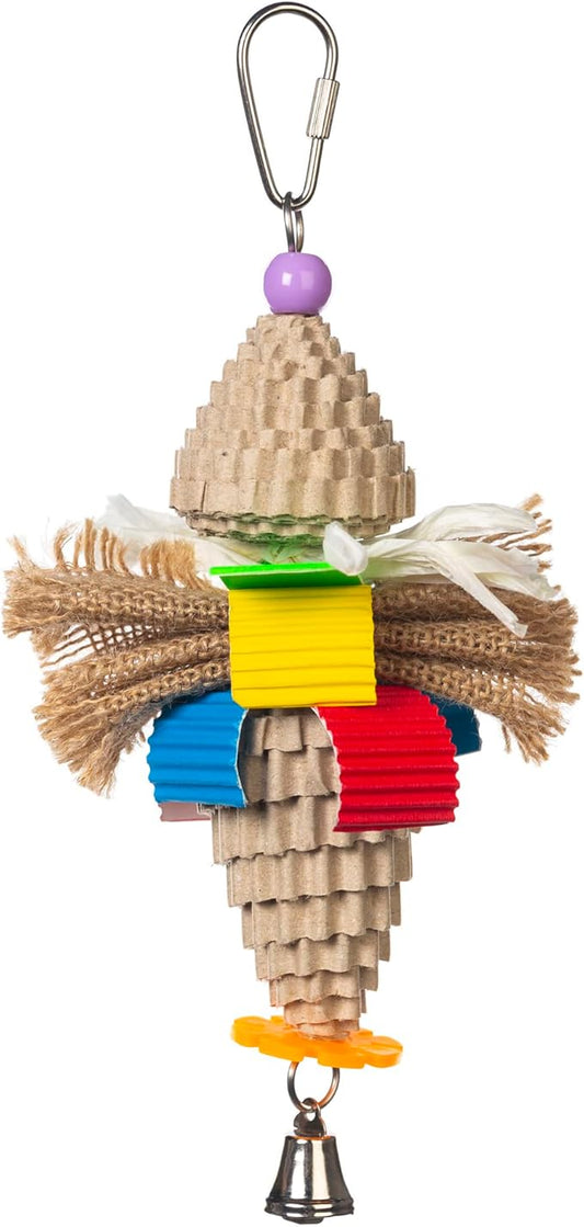 Prevue Pet Products Sound & Movement Mr. Mustache Bird Toy - Accessories for Parakeets, Conures, Cockatiels, Finches, and Small to Medium Birds, Hanging Cage Toy for Preening and Beak Exercise