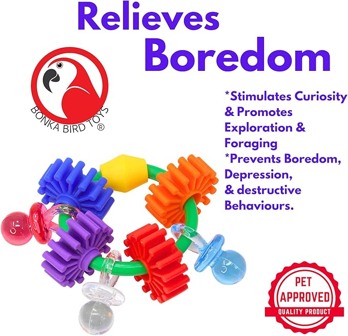 Bonka Bird Toys 3608 Gear Ring Foot Talon Bird Toy Conure African Grey