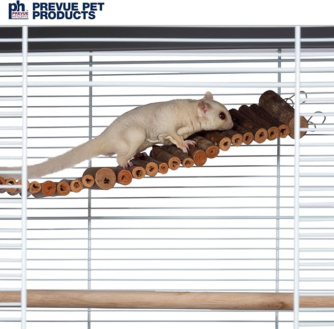 Prevue Pet Products Natural Large Wonder Walk Bird & Small Animal Ladder - Wooden Cage Accessories for Climbing, Exercise, Hanging Activity Bridge for Birds, Hamsters, Gerbils & Mice