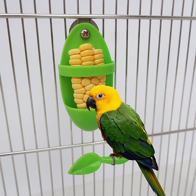 2Pcs Plastic Cuttlebone Holder Bird Feeding Cup Rack - Fruit & Gnawing Accessories for Bird Cage & Parrot