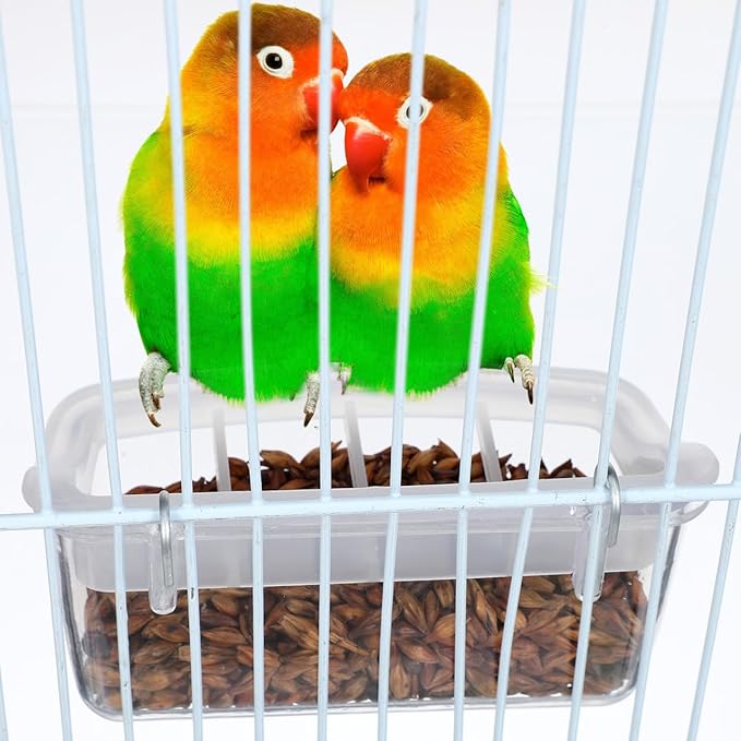 POPETPOP Bird Cage Feeder, Plastic, Multiple Pets