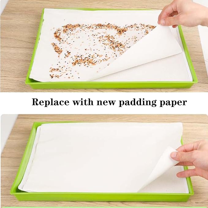 100 Sheets Bird Cage Liner Papers, Disposable Bird Cage Paper Liners, Cuttable Pet Animal Cages Cushion, Precut Absorbent Bird Paper for Bird Parrot Small Animal, 7.9'' X 10.6''